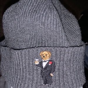 Grey Polo Ralph Lauren Bear Beanie